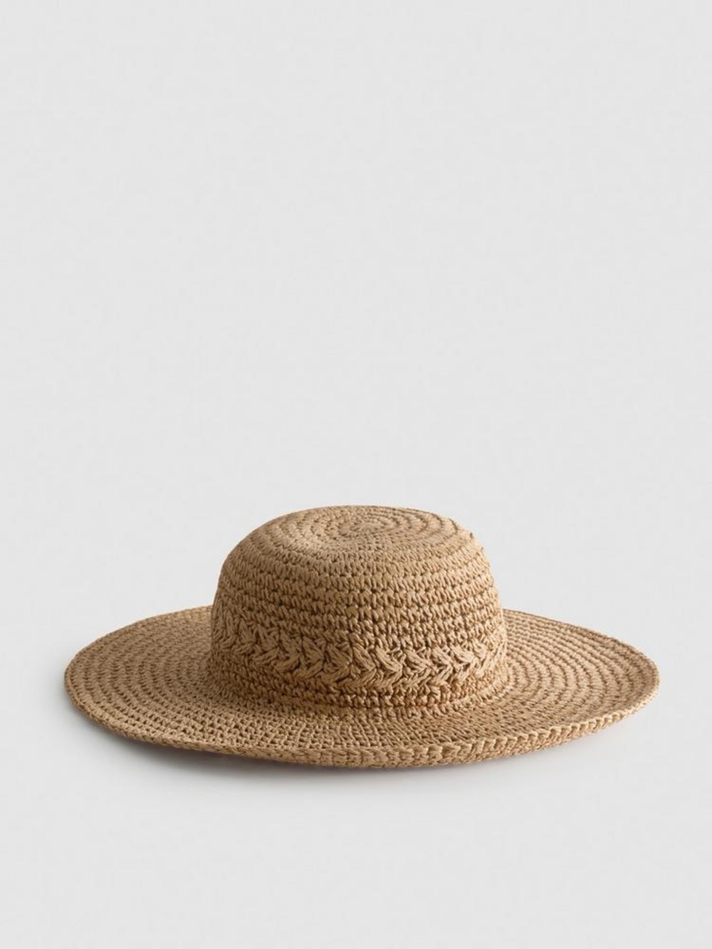 Primark Wide Brim Straw Sun Hat Tan Neutral OS NWT Adjustable Packable